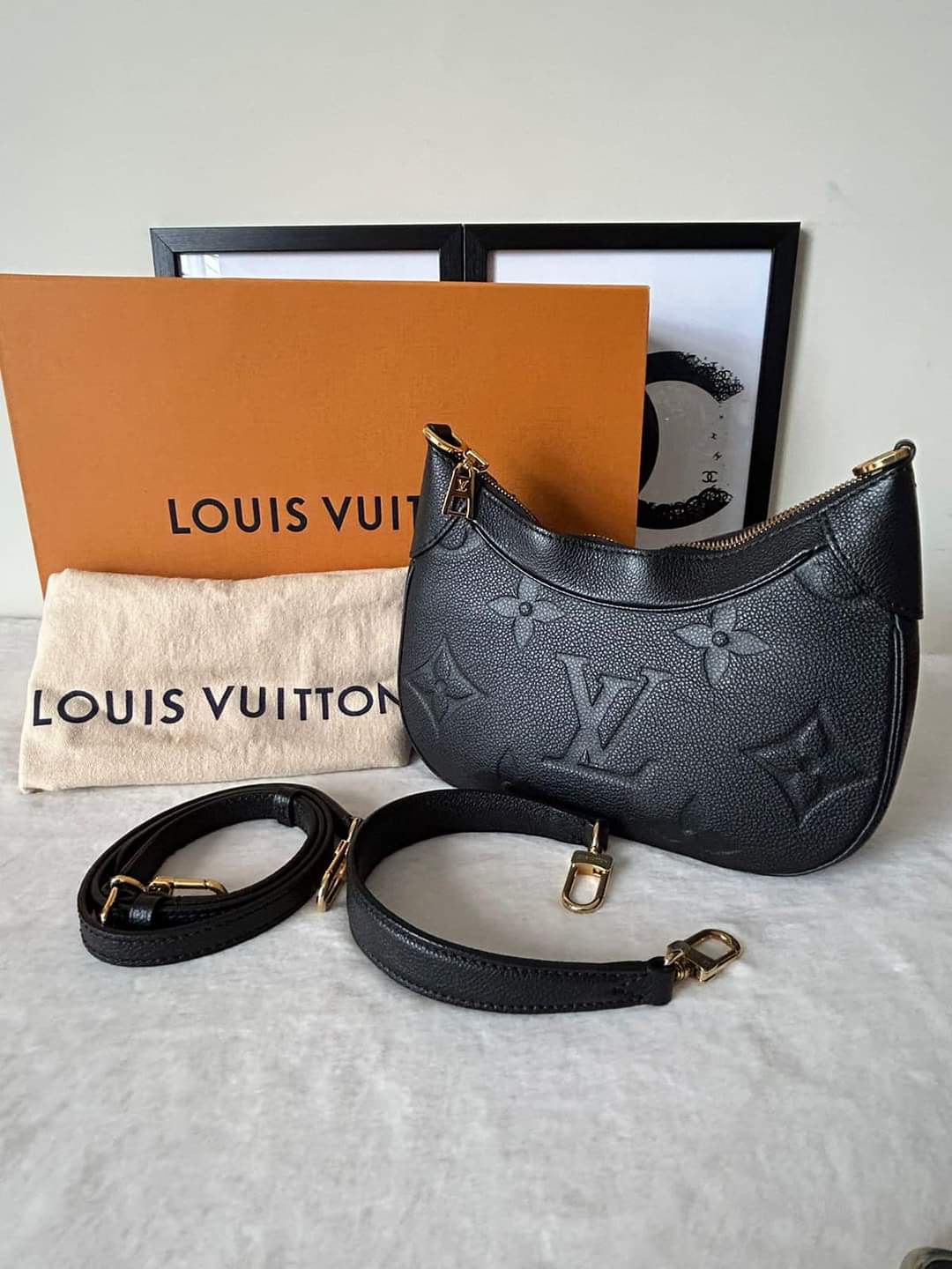 Louis Vuitton Bronze Monogram Empreinte Leather Bagatelle Bag - Yoogi's  Closet