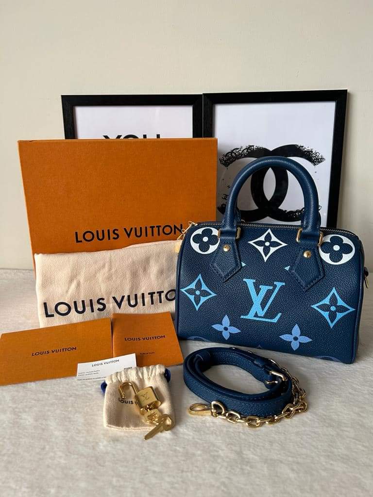 Louis Vuitton Speedy Bandouliere 20 Degrade Blue in Embossed